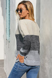 Maglione pullover con trama a rete color block da donna