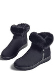 Black Women’s Winter Snow Warm Plush Boots Thickening Side Zipper Outdoor Shoes LC12457-2