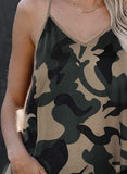 Green Women's Cami Tops Camouflage Top LC2562633-9