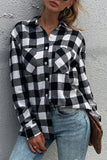 Checkered Button Down Long Sleeve Shirt