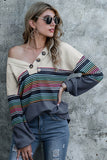 Beige Striped pullover LC25110673-15