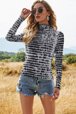 Black Long Sleeve Mock Neck Top