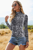 Black Long Sleeve Mock Neck Top