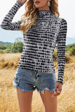 Women's Slim Fit Long Sleeve Mock Neck Top