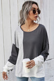 Gray Contrast Sweatshirt LC25110993-11