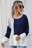 Blue Contrast Sweatshirt LC25110993-5