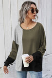 Green Contrast Sweatshirt LC25110993-9