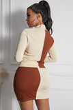 Brown Two-piece dress LC63656-17