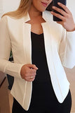 White Lapel Collar Long Sleeve Formal Jacket for Women