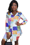 Multicolor Women's digital printed shirt open shirt LC2552186-22