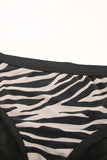 Black Leopard/Zebra Print Sleeveless Halter Neck Bikini Swimwear LC433013-2