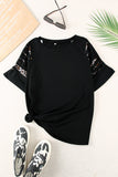 Black Leopard Patchwork Cut Out Short Sleeve T Shirt LC25213754-2