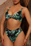 Green Criscross Hollow-out High Waist Bikini LC433299-9