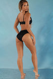 Black Criscross Hollow-out High Waist Bikini LC433299-2