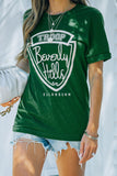 T-shirt casual con stampa di lettere verdi