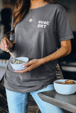 T-shirt GUAC DIET in maglia a costine grigio chiaro