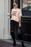 Pink Casual Letter Print Graphic Tee LC25214762-10