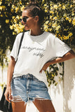 White Casual Letter Print Graphic Tee LC25214763-1