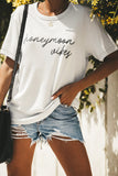 Honeymoon Vibes White Causual T-shirt