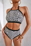 Leopard Leopard/Zebra Print Sleeveless Halter Neck Bikini Swimwear LC433013-20