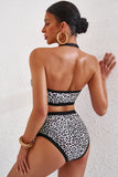 Leopard Leopard/Zebra Print Sleeveless Halter Neck Bikini Swimwear LC433013-20