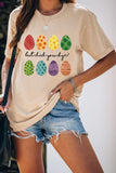 Colorful Easter Eggs Print Graphic Tee