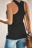 Black Skeleton Rose Graphic U Neck Relaxed Tank Top LC2566384-2