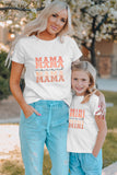 White Mama Letter Print Tee for Women LC25216061-1