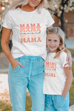 White Mama Letter Print Tee for Women