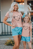 Pink Heart Sketch Mama and Daughter Family T-shirt for Adult LC25216064-10