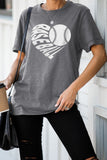 T-shirt a maniche corte oversize con motivo baseball grigio