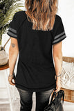 Multi-color Heart Print Colorblock Loose T Shirt