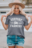 Gray Support Your Local Farmers Short Sleeve Tee LC25216529-11