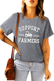 Gray Support Your Local Farmers Short Sleeve Tee LC25216529-11