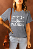 Gray Support Your Local Farmers Short Sleeve Tee LC25216529-11