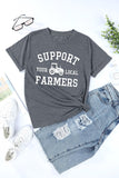 Gray Support Your Local Farmers Short Sleeve Tee LC25216529-11