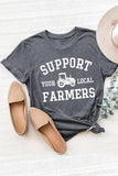 Gray Support Your Local Farmers Short Sleeve Tee LC25216529-11