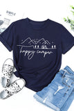 Blue Happy Camper Mountain Sketch Short Sleeve T-shirt LC25216578-5