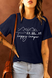 Blue Happy Camper Mountain Sketch Short Sleeve T-shirt LC25216578-5