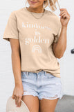 Khaki Kindness Is Golden Letter Print T-shirt LC25216568-16