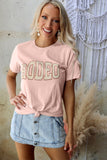 Pink Rodeo Bold Letter Print Oversized T-shirt LC25216571-10