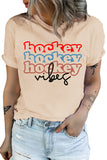 Multicolor Hockey Vibes Print T-shirt LC25216594-16