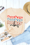 Multicolor Hockey Vibes Print T-shirt LC25216594-16