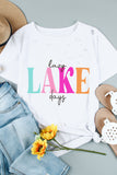 White Lazy Lake Days Ripped Short Sleeve T Shirt