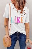 T-shirt a maniche corte strappata bianca Lazy Lake Days