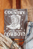 Gray Cowboys Boots Print Graphic T Shirt