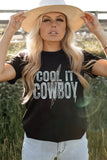 COOL IT COWBOY Lightning Print Short Sleeve Tee