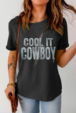 COOL IT COWBOY Lightning Print Short Sleeve Tee