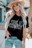 COOL IT COWBOY Lightning Print Short Sleeve Tee