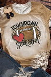 Khaki Touchdown Season Rugby Graphic Leopard Bleached Tee LC25217985-16